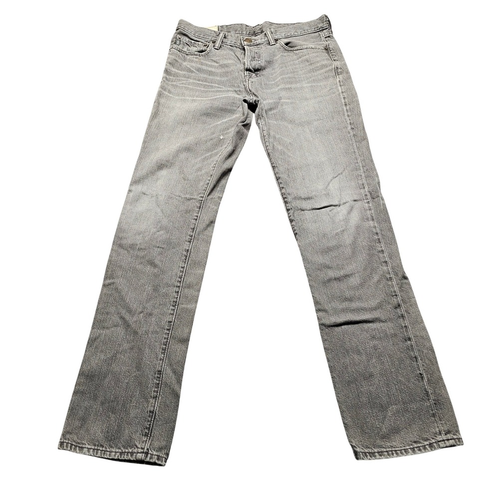 Abercrombie & Fitch Mens Gray Straight Leg Button‎ Fly Denim Jeans 31x32 Faded